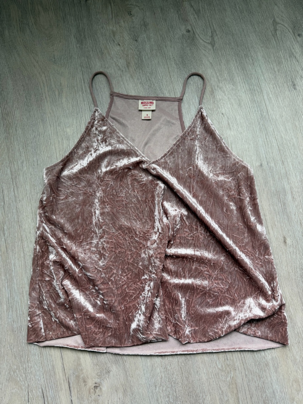 Mossimo Supply Co. Crushed Velvet Slip Tank in Mauve